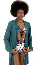 Cargar imagen en el visor de la galería, Product Front: Uv Line Shirtdress Shirtdress Copenhagen Petroleo Upf50+