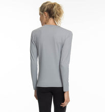 Cargar imagen en el visor de la galería, Model Back: Uv Line Rash Guard Longsleeve Uvpro Fem Grey Upf50+