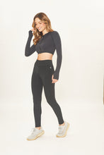 Cargar imagen en el visor de la galería, Image 02: Uv Line Fitness Bottom Legging Fit Aspen Black Upf50+