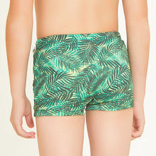 Cargar imagen en el visor de la galería, Model Back: Uv Line Boy's Swimwear Sunga Folhagem Kids Upf50+