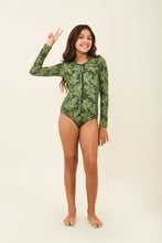 Cargar imagen en el visor de la galería, Image 04: Uv Line Girl's One-Piece Girl Macae Folhagem Verde Upf50+