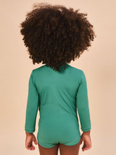 Cargar imagen en el visor de la galería, Model Back: Uv Line Baby Swimwear Baby Longsleeve Swimsuit Deep Sea Upf50+
