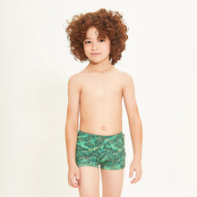 Cargar imagen en el visor de la galería, Model Front: Uv Line Boy's Swimwear Swim Trunks Kids Leaves Upf50+
