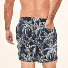 Cargar imagen en el visor de la galería, Model Back: Uv Line Swim Shorts Short Acqua Coqueiros Marinho Upf50+
