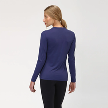 Cargar imagen en el visor de la galería, Model Back: Uv Line Rash Guard Longsleeve Uvpro Fem Navy Blue Upf50+
