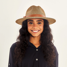 Cargar imagen en el visor de la galería, Model Front: Uv Line Fedora Hat Hat Giovana Imp Fem Mescla Upf50+
