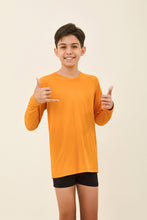Cargar imagen en el visor de la galería, Gallery: Uv Line Rash Guard Longsleeve Uvpro Kids Orange Upf50+
