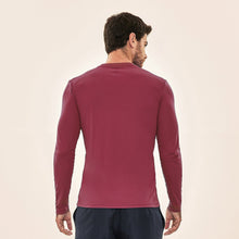 Cargar imagen en el visor de la galería, Model Back: Uv Line Rash Guard Longsleeve Uvpro Masc Vermelho Queimado Upf50+
