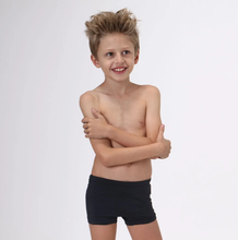 Cargar imagen en el visor de la galería, Model Front: Uv Line Boy's Swimwear Trunks Kids F Inf Black Upf50+
