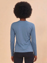 Cargar imagen en el visor de la galería, Model Back: Uv Line Rash Guard Longsleeve Uvpro Indigo Upf50+
