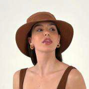 Cargar imagen en el visor de la galería, Product Front: Uv Line Bucket Hat Hat California Fem Cognac Upf50+
