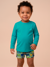 Cargar imagen en el visor de la galería, Gallery: Uv Line Rash Guard Longsleeve Baby Green Sea Upf50+

