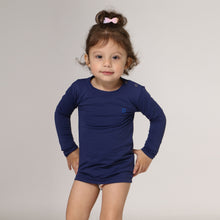 Cargar imagen en el visor de la galería, Image 02: Uv Line Rash Guard Longsleeve Baby Navy Blue Upf50+
