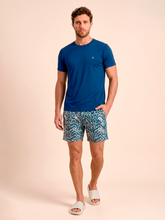 Cargar imagen en el visor de la galería, Model Front: Uv Line Short For Men / Bermuda Shorts Acqua Boxer Tie Dye Blue Upf50+
