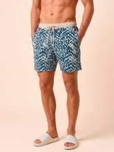 Cargar imagen en el visor de la galería, Gallery: Uv Line Short For Men / Bermuda Shorts Acqua Boxer Tie Dye Blue Upf50+

