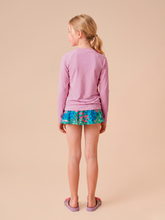 Cargar imagen en el visor de la galería, Model Back: Uv Line Rash Guard Longsleeve Uvpro Kids Rose Upf50+
