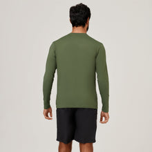 Cargar imagen en el visor de la galería, Model Back: Uv Line Rash Guard Longsleeve Uvpro Green Militar Upf50+
