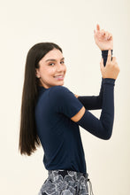 Cargar imagen en el visor de la galería, Gallery: Uv Line Glove Sun-Protection Sleeve Navy Upf50+
