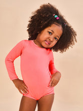 Cargar imagen en el visor de la galería, Model Back: Uv Line Baby Swimwear Baby Longsleeve Swimsuit Coral Upf50+
