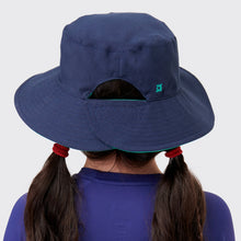 Cargar imagen en el visor de la galería, Model Back: Uv Line Floppy Hat Hat California Inf Navy Blue Lagoa Upf50+
