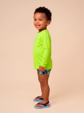 Cargar imagen en el visor de la galería, Image 02: Uv Line Rash Guard Longsleeve Baby Yellow Fluor Upf50+
