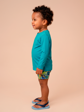 Cargar imagen en el visor de la galería, Image 03: Uv Line Rash Guard Longsleeve Baby Green Sea Upf50+
