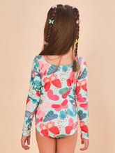 Cargar imagen en el visor de la galería, Model Back: Uv Line Girl's One-Piece Swimsuit Girl Borboletinha Upf50+
