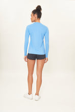 Cargar imagen en el visor de la galería, Model Back: Uv Line Rash Guard Camiseta Uv X Pro Ml Azul Claro Upf50+
