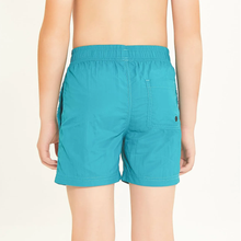 Cargar imagen en el visor de la galería, Model Back: Uv Line Boy's Swimwear Short Aqua Lucca Petroleo Upf50+

