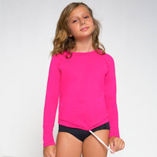 Cargar imagen en el visor de la galería, Gallery: Uv Line Rash Guard Longsleeve Uvpro Kids Pink Upf50+
