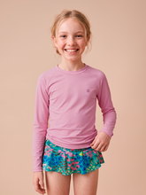 Cargar imagen en el visor de la galería, Gallery: Uv Line Rash Guard Longsleeve Uvpro Kids Rose Upf50+
