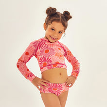 Cargar imagen en el visor de la galería, Model Front: Uv Line Girl's Two-Piece Bikini Girl Solar Rose
