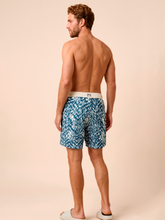 Cargar imagen en el visor de la galería, Model Back: Uv Line Short For Men / Bermuda Shorts Acqua Boxer Tie Dye Blue Upf50+
