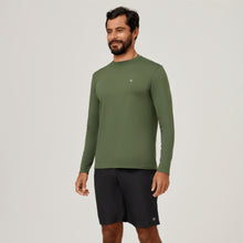 Cargar imagen en el visor de la galería, Image 02: Uv Line Rash Guard Longsleeve Uvpro Verde Militar Upf50+
