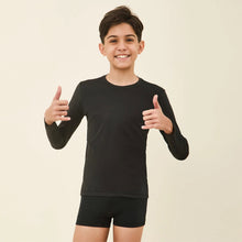 Cargar imagen en el visor de la galería, Image 04: Uv Line Rash Guard Longsleeve Uvpro Kids Black Upf50+
