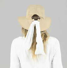 Cargar imagen en el visor de la galería, Model Back: Uv Line Floppy Hat San Remo Areia Offwhite Upf50+
