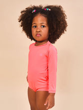Cargar imagen en el visor de la galería, Image 03: Uv Line Baby Swimwear Baby Longsleeve Swimsuit Coral Upf50+
