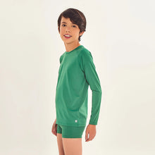 Cargar imagen en el visor de la galería, Image 02: Uv Line Rash Guard Longsleeve Uvpro Kids Verde Brasil Upf50+
