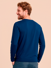 Cargar imagen en el visor de la galería, Model Back: Uv Line Rash Guard Longsleeve Uvpro Masc Cobalt Upf50+
