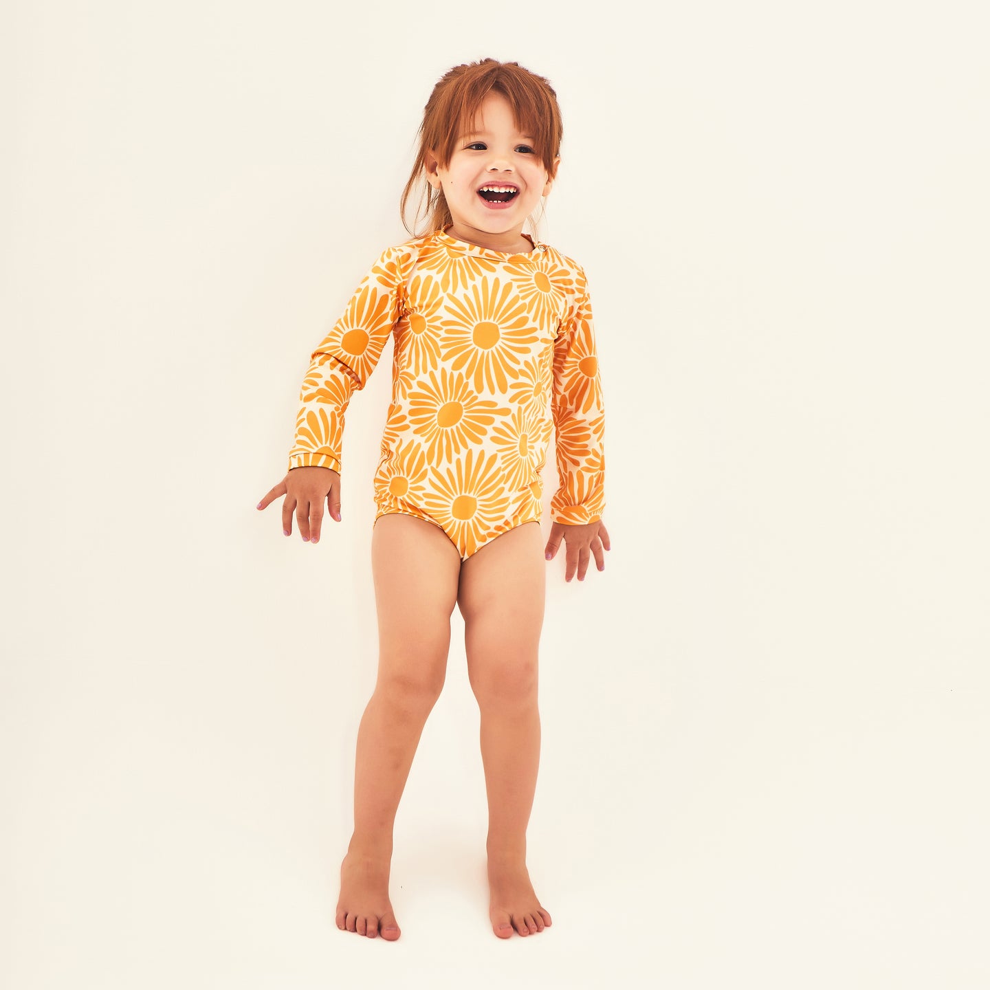 Model Front: Uv Line Baby Swimwear Baby Solar Amarelo Upf50+