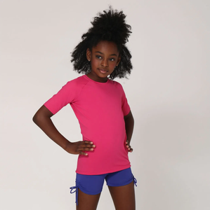 Image 03: Uv Line Rash Guard Camiseta Kids Uvpro Mc Pink Upf50+