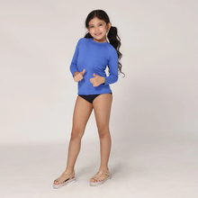 Cargar imagen en el visor de la galería, Image 03: Uv Line Rash Guard Camiseta Kids Uvpro Ml Azul Bic Upf50+
