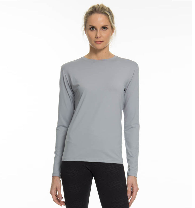 Model Front: Uv Line Rash Guard Camiseta Uvpro Ml Cinza Upf50+