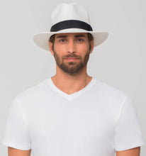 Cargar imagen en el visor de la galería, Image 04: Uv Line Panama Hat Chapeu Shanghai Imp Uni Branco/Preto
