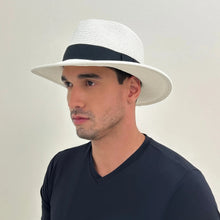 Cargar imagen en el visor de la galería, Image 06: Uv Line Panama Hat Chapeu Shanghai Imp Uni Branco/Preto
