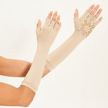 Cargar imagen en el visor de la galería, Image 04: Uv Line Glove Long Glove Chocolate Upf50+
