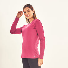 Cargar imagen en el visor de la galería, Image 02: Uv Line Rash Guard Longsleeve Sport Fit Fuchsia Upf50+
