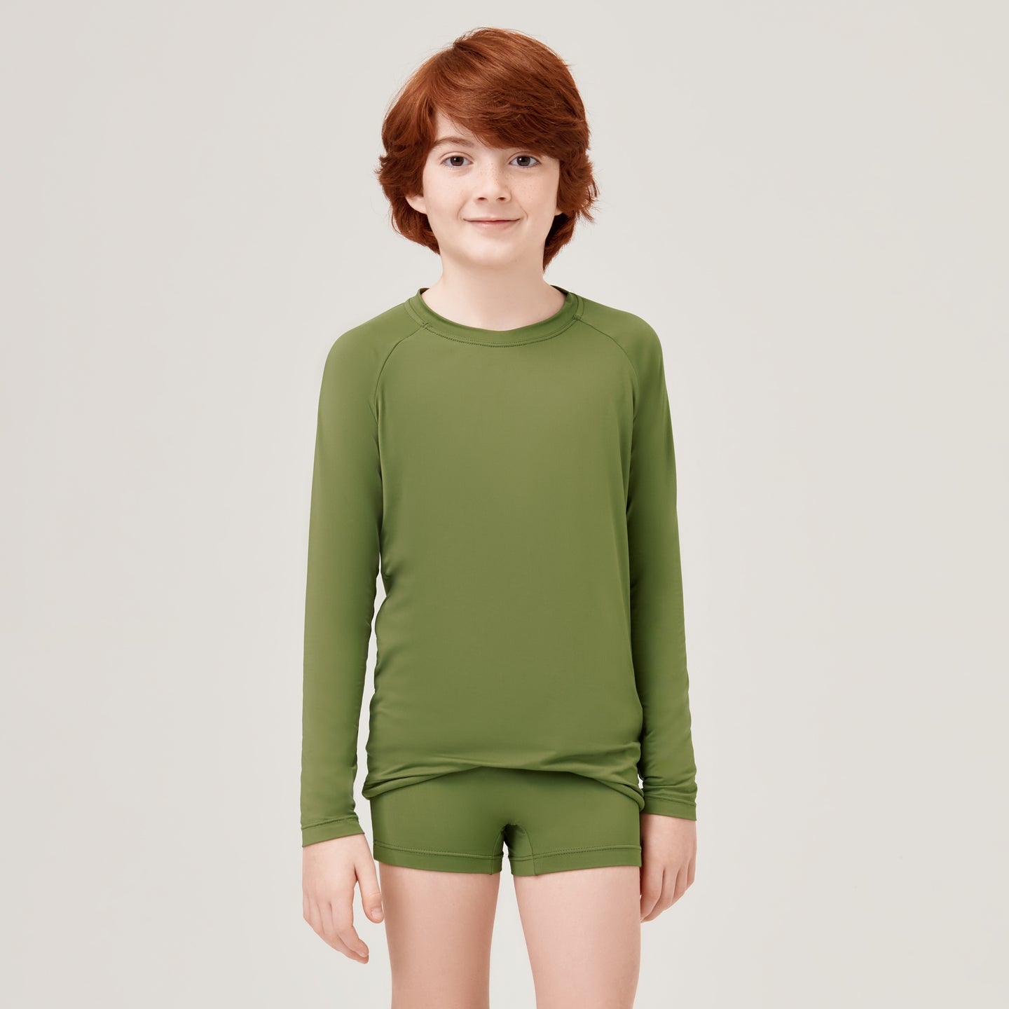 Model Front: Uv Line Rash Guard Longsleeve Uvrpo Inf Verde Militar Upf50+