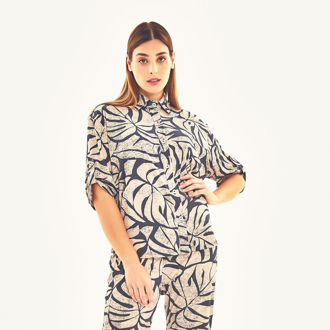 Model Front: Uv Line Beach Top Shirt Copa Costela Off White Upf50+