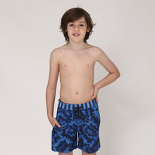 Cargar imagen en el visor de la galería, Model Front: Uv Line Boy&#39;s Swimwear Short Acqua Oceano Inf Upf50+
